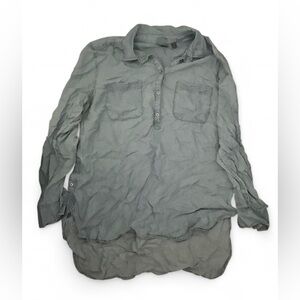 SoHo New York & Company Light Blue Button Up Shirt Women's Long Sleeve Size L